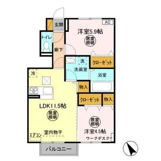 カーサ ソレイユ【1階】の間取り
