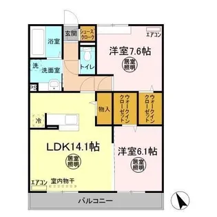アルカディアAB B【3階】の間取り