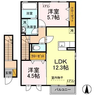 MAISON DE 府中 B【2階】の間取り