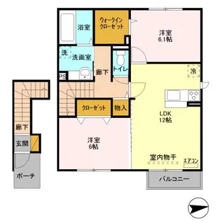 ポルト・ボヌール【2階】の間取り