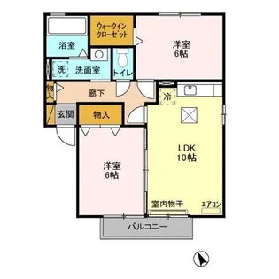 ブレジオ・カーム A・B【1階】の間取り