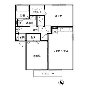 ブレジオ・カーム A・B【2階】の間取り