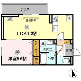 サンライズガーデンさくら【1階】の間取り