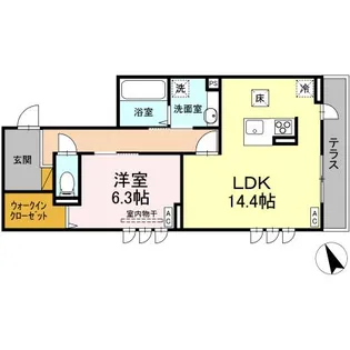 D’S LIEN (ディーズリアン) A【1階】の間取り