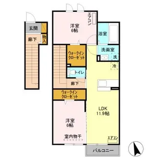 スバルコーポC【2階】の間取り