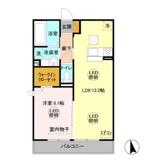 マルシェみどりのII【1階】の間取り