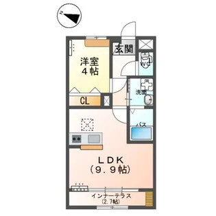 仮)阿見町よしわらアパート【1階】の間取り