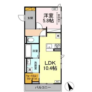 D’S LIEN (ディーズリアン) E【2階】の間取り