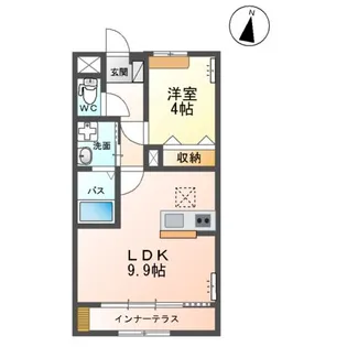 仮)阿見町中央2丁目アパート【1階】の間取り