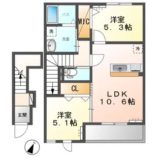 OLI OLI A(オリオリA)【2階】の間取り