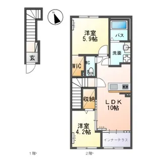 仮)土浦市乙戸アパート【2階】の間取り
