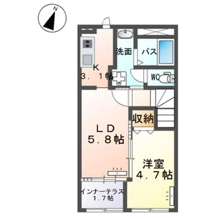 仮)つくば市高見原アパート【2階】の間取り