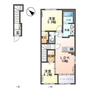 仮)阿見町岡崎アパート【2階】の間取り