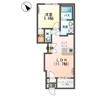仮)阿見町岡崎アパート【1階】の間取り