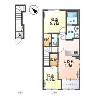 仮)阿見町岡崎アパート【2階】の間取り