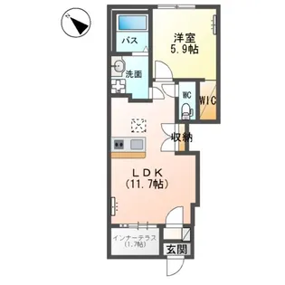仮)阿見町岡崎アパート【1階】の間取り