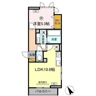 SERENVITA WEST(セレウィータ ウェスト)【3階】の間取り