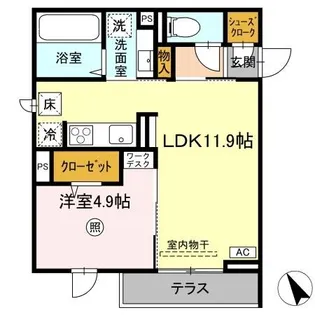 SERENVITA WEST(セレウィータ ウェスト)【1階】の間取り