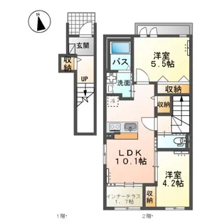 仮)阿見町阿見アパート【2階】の間取り
