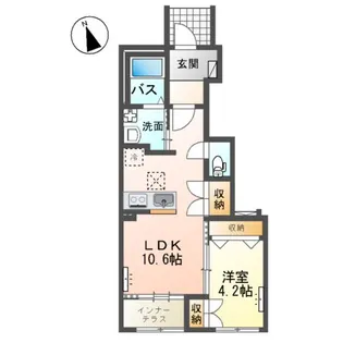 仮)阿見町阿見アパート【1階】の間取り