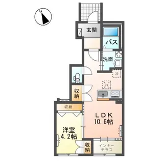 仮)阿見町阿見アパート【1階】の間取り