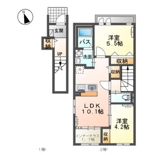 仮)阿見町阿見アパート【2階】の間取り