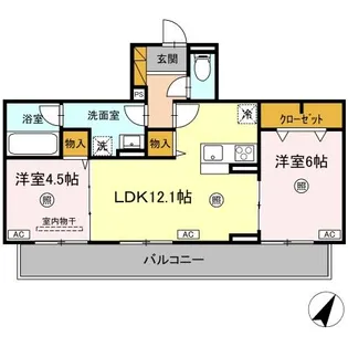 SERENVITA MATSUSHIRO(セレウィータ マツシロ【3階】の間取り