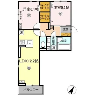 SERENVITA MATSUSHIRO(セレウィータ マツシロ【3階】の間取り