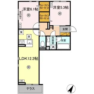 SERENVITA MATSUSHIRO(セレウィータ マツシロ【1階】の間取り