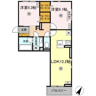 SERENVITA MATSUSHIRO(セレウィータ マツシロ【3階】の間取り