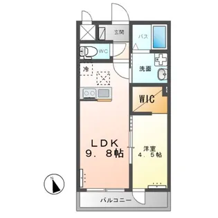 つくば市上横場アパートA棟(仮【1階】の間取り