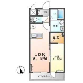 つくば市上横場アパートA棟(仮【2階】の間取り