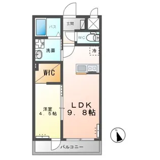 つくば市上横場アパートA棟(仮【2階】の間取り