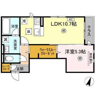 レーヴ・ウェル松代【1階】の間取り