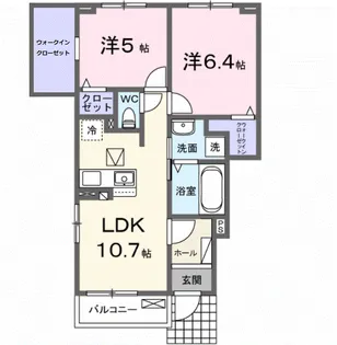 ポルトⅡ【105号室】の間取り