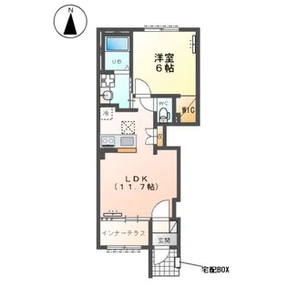 つくば市高野アパート(仮【1階】の間取り