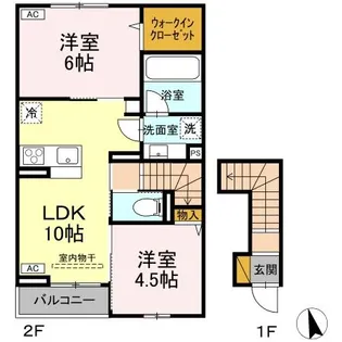 DーINVEST田宮【2階】の間取り