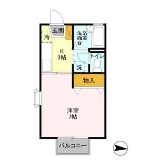 1Kの間取り画像