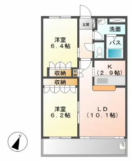 DUE ACERO.K Ⅱ(ドゥーエアーチェロケーツー)【2階】の間取り