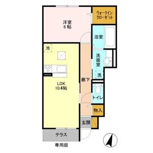 セジュールウィット【1階】の間取り