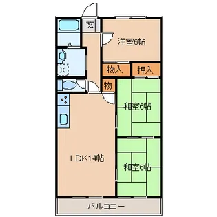 ハイツ戸頭【1階】の間取り