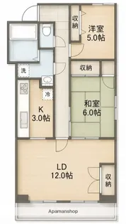 ガーデンヒルズ津田【4階】の間取り