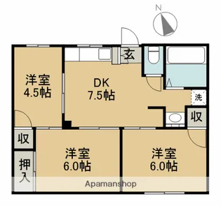マンツネ取手ハイツA棟【1階】の間取り
