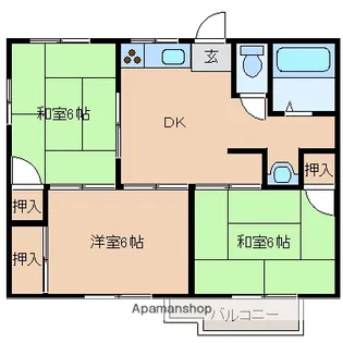 マンツネ取手ハイツA棟【2階】の間取り