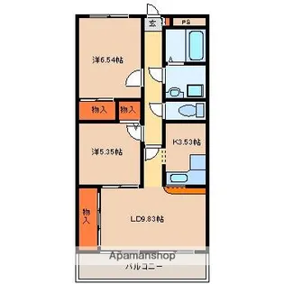 オーブドゥ長山【308号室】の間取り
