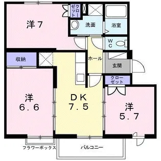 ヴィラ松前台A【202号室】の間取り