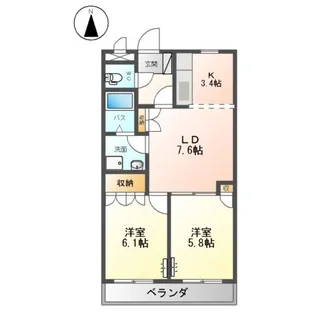 WESTSIDEひたち野Ⅲ【3階】の間取り