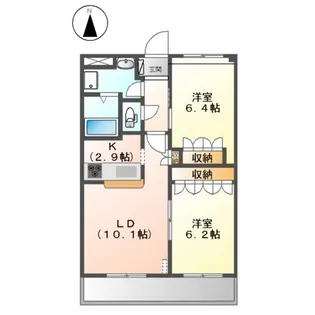 WEST SIDE ひたち野【3階】の間取り