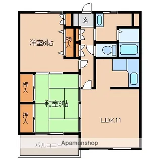 ウェイビィ森田Ⅱ【201号室】の間取り