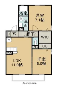 パサージュ C棟【1階】の間取り